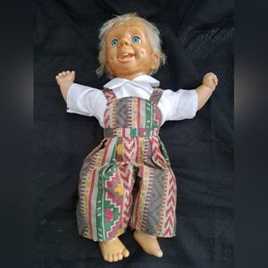 Happy Face Doll Approximately 11 To 12inches Long.  Fabulous Laundered outfit,